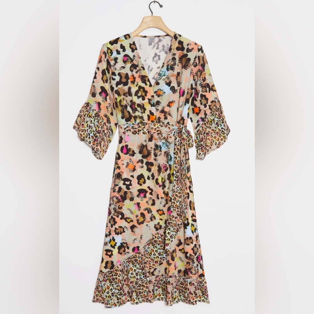 Anthropologie Leopard Midi Dress